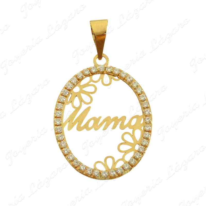 COLGANTE ORO 18 KTS MAMA OVAL CON CIRCO. 19X15