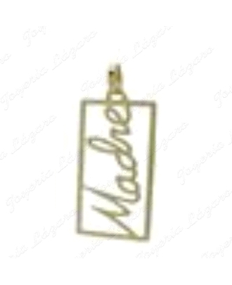 COLGANTE ORO 18 KTS MADRE RECTANGULAR CALADO 25X14