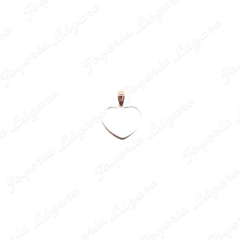 COLGANTE ORO 18 KTS CORAZON CHAPA BRILLO 12MM