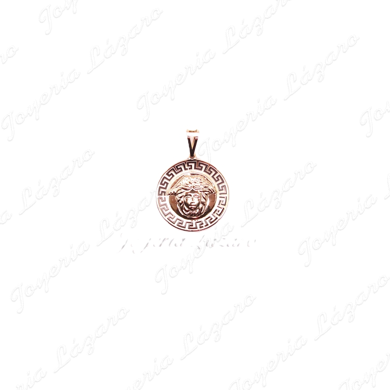COLGANTE ORO 18 KTS MEDALLON GRECA+MEDUSA 29MM, INT ONIX