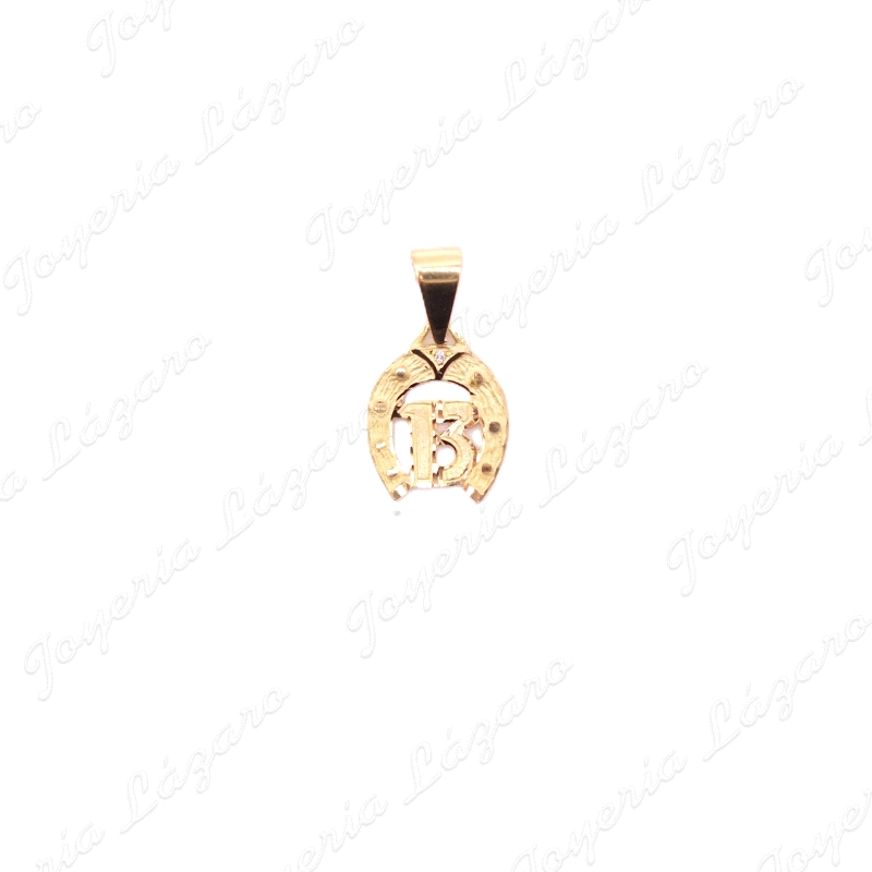 COLGANTE ORO 18 KTS HERRADURA 13, 14X19