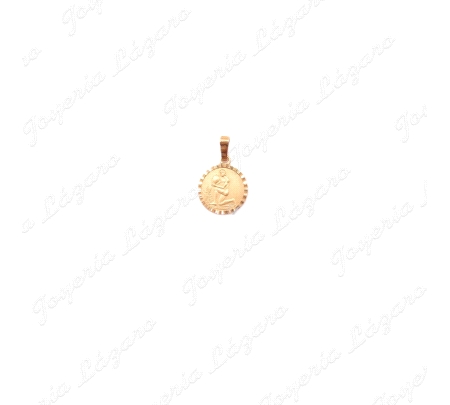 COLGANTE ORO 18 KTS HOROSCOPO ACUARIO 15mm