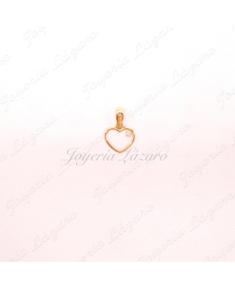 COLGANTE ORO 18 KTS CORAZON SILUETA 1 CIRCONITA