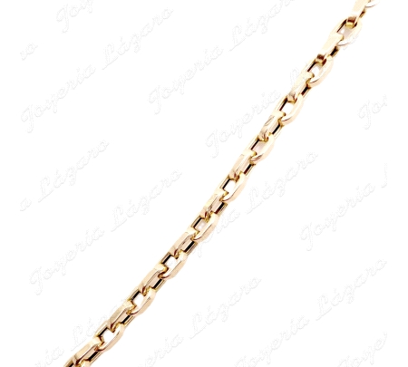 CADENA 60 CM. ORO 18 KTS FOZADA HUECA ITALIANA 4X1.5MM