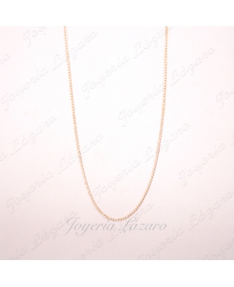 CADENA 60 CM. ORO 18 KTS BARBADA PLANA 1MM BRILLO