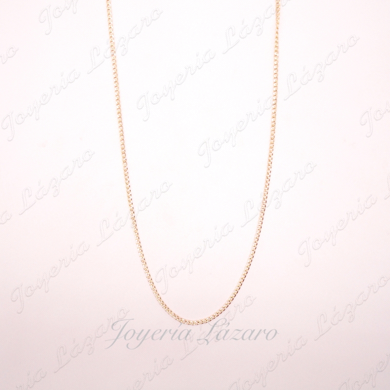 CADENA 60 CM. ORO 18 KTS BARBADA PLANA 1MM BRILLO