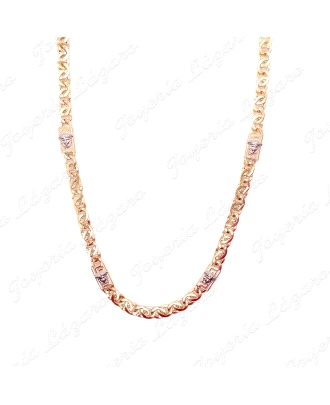 CADENA COLLAR  70 CM. ORO 18 KTS CADENA+PLACAS MEDUSA BLANCA DISEÑO IT