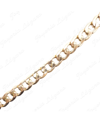 CADENA 60 CM. ORO 18 KTS  BARBADA 7MM HUECA