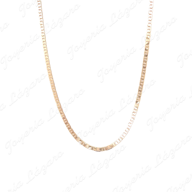 CADENA 60 CM. ORO 18 KTS DISEÑO BARCO PLANO 3.5MM  MACIZA