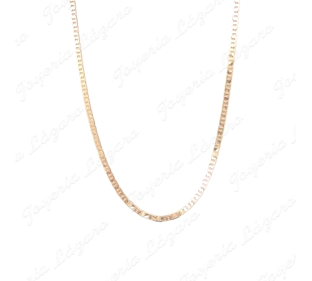 CADENA 60 CM. ORO 18 KTS DISEÑO BARCO PLANO 3.5MM  MACIZA
