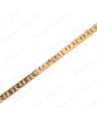 CADENA 60 CM. ORO 18 KTS DISEÑO BARCO PLANO 3.5MM  MACIZA