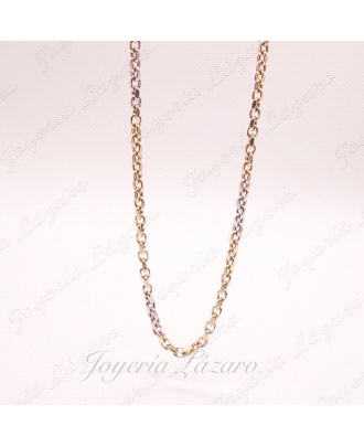 CADENA 18KTS BIC. 60CM ESLABON FORZADO  EN TRAMOS