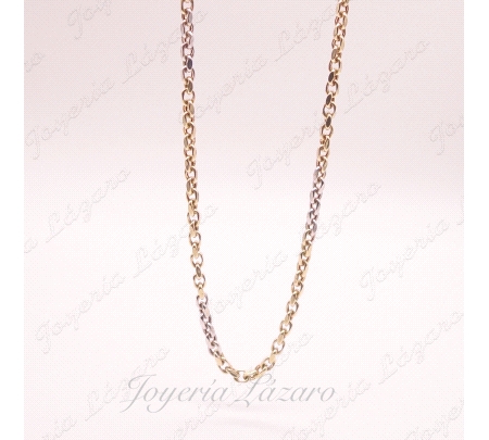 CADENA 18KTS BIC. 60CM ESLABON FORZADO  EN TRAMOS