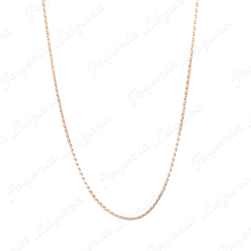 CADENA 55 CM. ORO 18 KTS  ESLA. BARCO PLANO DIAMANTADO