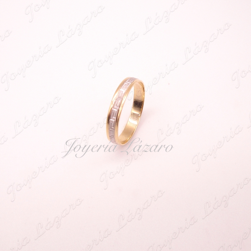 ORO 18 KTS ALIANZA BIC. 4MM GRECA Nº18
