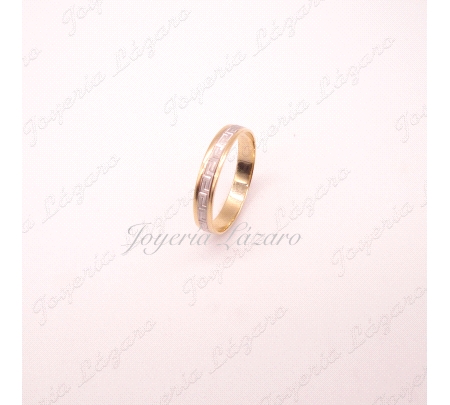 ORO 18 KTS ALIANZA BIC. 4MM GRECA Nº18