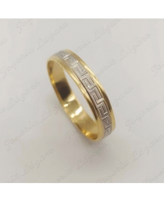 ORO 18 KTS ALIANZA BIC. 4MM GRECA Nº24