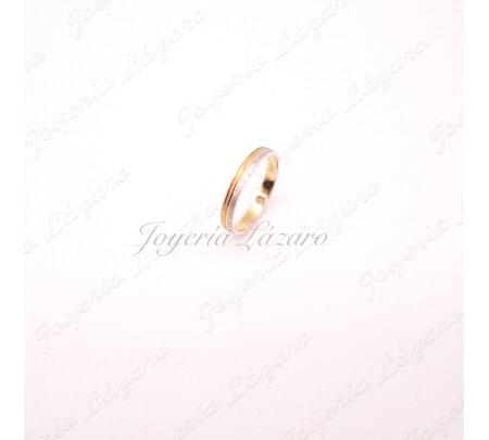 ALIANZA 18KTS BICOLOR 2 BANDAS MATE Nº15