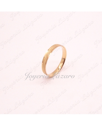 ORO 18 KTS ALIANZA 4MM TEXTURA PUNTOS Nº 13