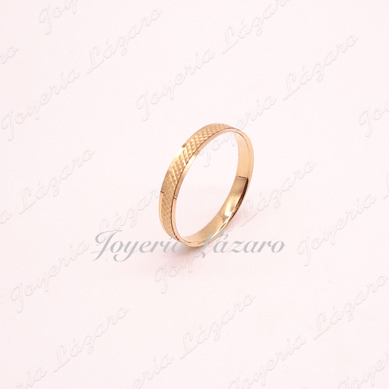 ORO 18 KTS ALIANZA 4MM TEXTURA PUNTOS Nº 13