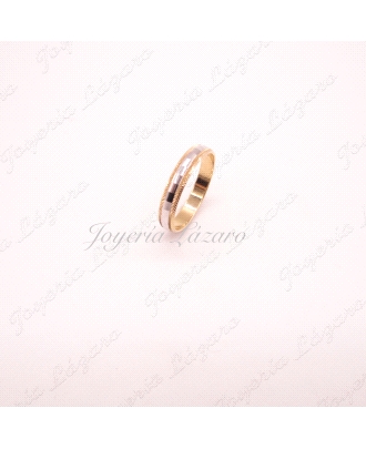 ALIANZA 18KT BIC. FACETADA BRILLO  CUADRADOS Nº22