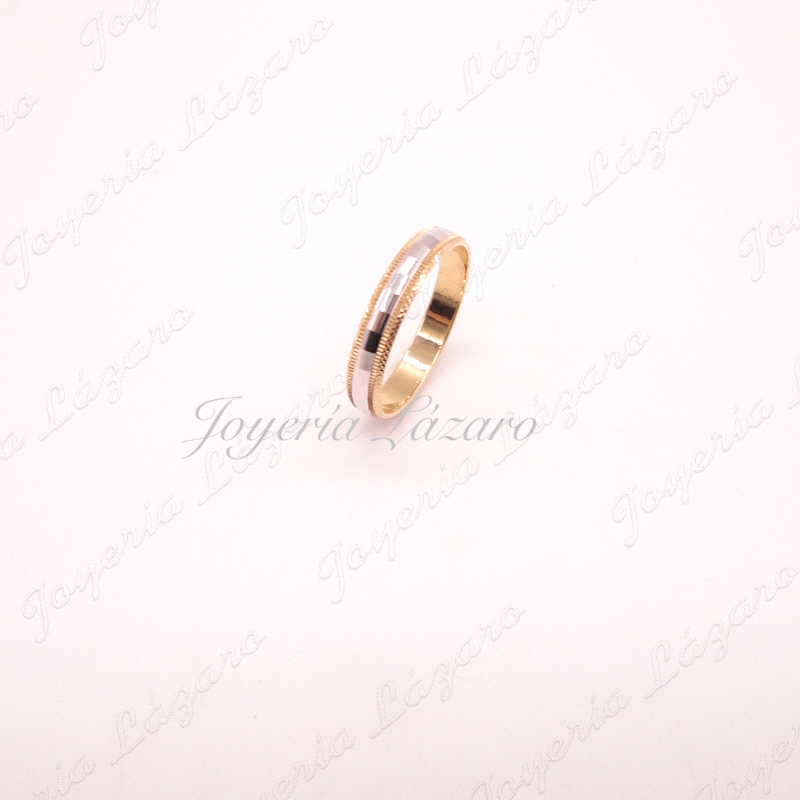 ALIANZA 18KT BIC. FACETADA BRILLO  CUADRADOS Nº22