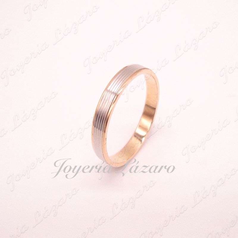 ALIANZA 18KT BIC.ROSA/BLANCO Nº13