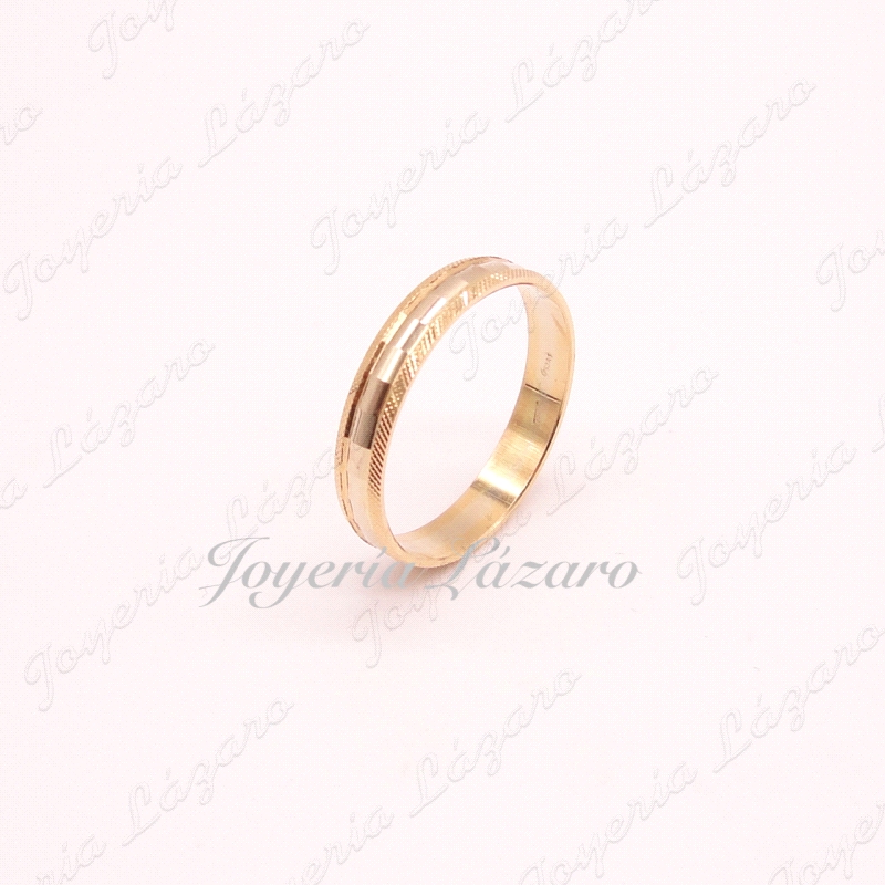 ALIANZA 18KTS 4MM FACETADA BRILLO Nº21