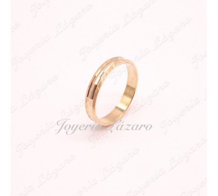 ALIANZA 18KTS 4MM FACETADA BRILLO Nº21
