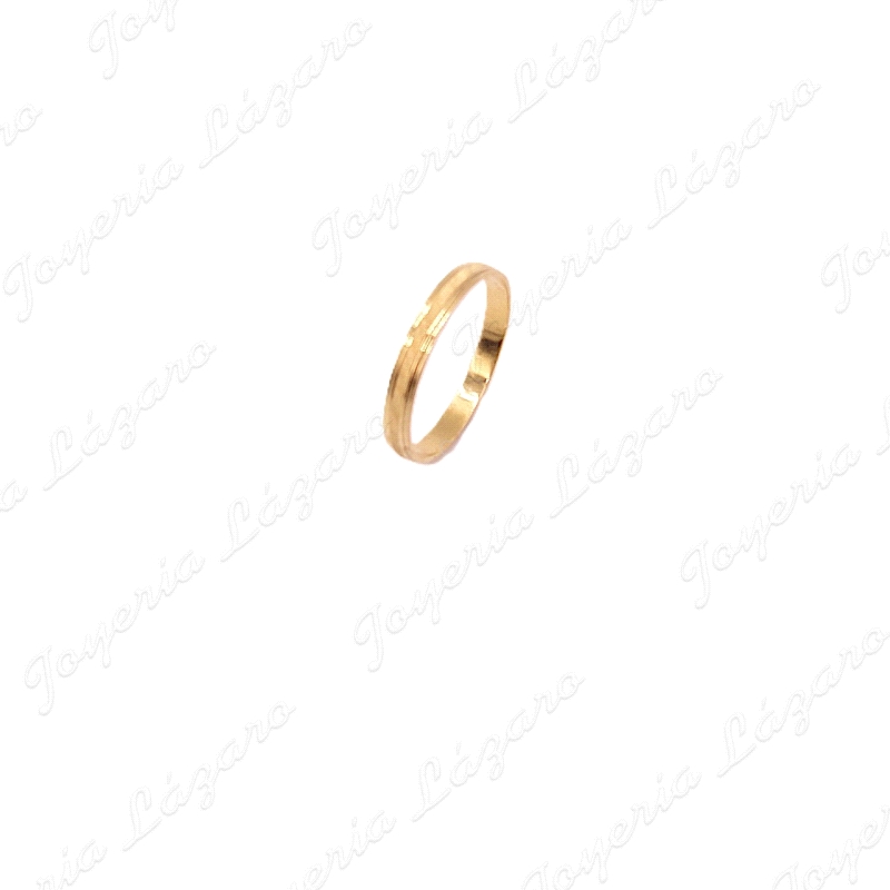 ALIANZA 18KTS 3MM TALLADO LASER Nº 21