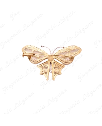 BROCHE 18KTS BICOLOR MARIPOSA