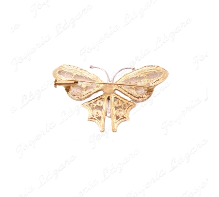 BROCHE 18KTS BICOLOR MARIPOSA