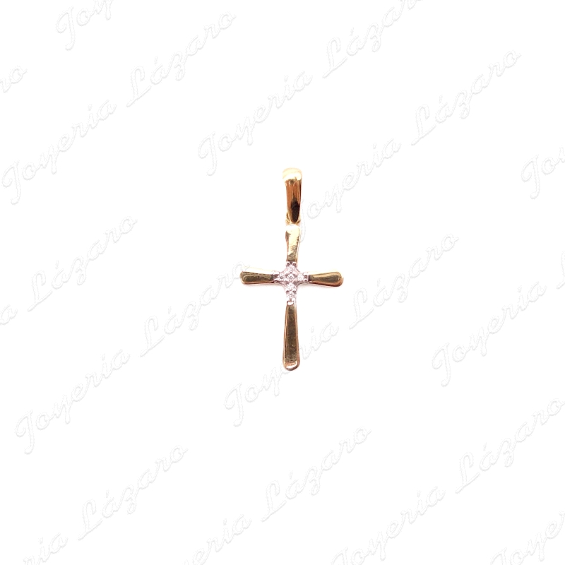 CRUZ ORO 18 KTS 12X18MM MICRO CIRCO EN CENTRO                                                       