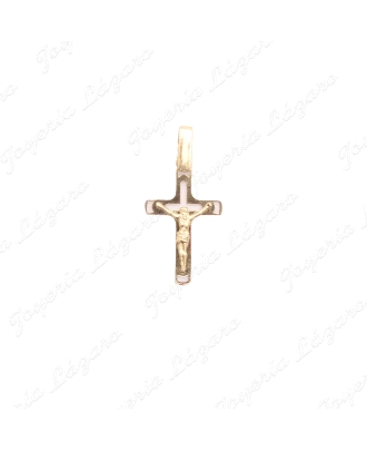CRUZ ORO 18 KTS CHAPA LIGERA 22x13mm CALADA+CRISTO                                                  
