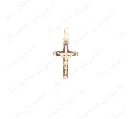CRUZ ORO 18 KTS CHAPA LIGERA 22x13mm CALADA+CRISTO                                                  