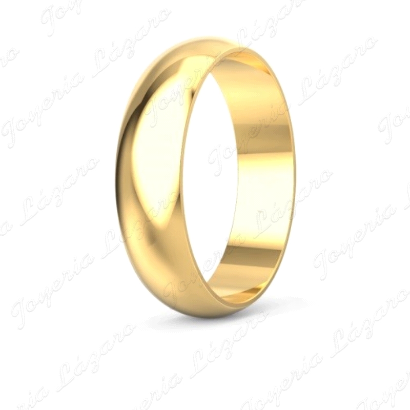 ALIANZA ORO 18 KTS 1/2 CAÑA 5MM CONFORT                                                             