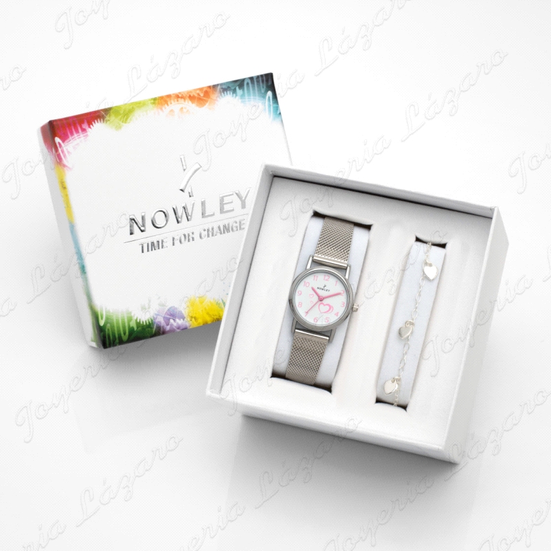PACK NOWLEY RELOJ+PULSERA, JUNIOR  NIÑO COMUNION ESF. BLANCA ARMIS ACE                              