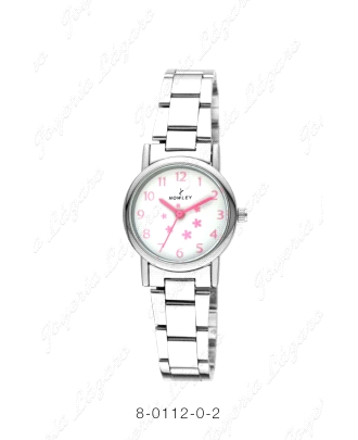 NOWLEY RELOJ JUNIOR NIÑA COMUNION BLANCO NUMEROSY ESTRELLITAS ROSAS                                 