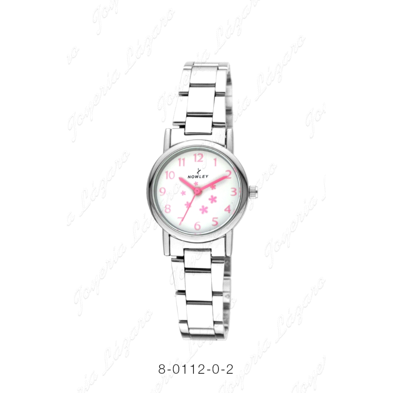 NOWLEY RELOJ JUNIOR NIÑA COMUNION BLANCO NUMEROSY ESTRELLITAS ROSAS                                 