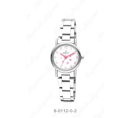 NOWLEY RELOJ JUNIOR NIÑA COMUNION BLANCO NUMEROSY ESTRELLITAS ROSAS                                 