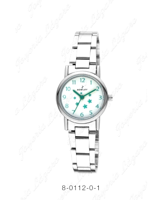 NOWLEY RELOJ JUNIOR NIÑA COMUNION BLANCO ESTRELLITAS Y NUMEROS VERDES                               