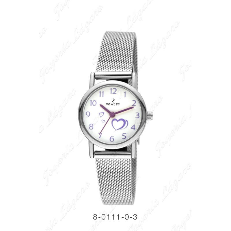 NOWLEY RELOJ JUNIOR NINA COMUNION BLANCO CORAZONES LILA                                             