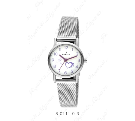 NOWLEY RELOJ JUNIOR NINA COMUNION BLANCO CORAZONES LILA                                             
