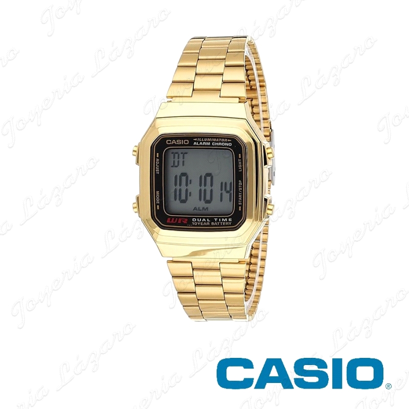 CASIO RELOJ DIGITAL METAL DORADO serie digital A-178WGA-1A                                          