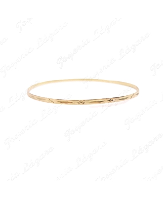 PULSERA 1/2 CAÑA ORO 18KT OCASION  TALLADO ESTRELLAS+BANDAS 2.5MMX67IN