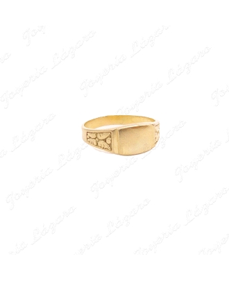 SORTIJA ORO 18KT OCASION SELLO CADETE BRAZOS TALLADOS