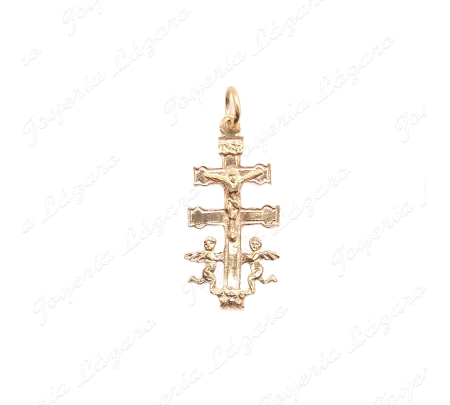 CRUZ DE CARAVACA ORO 18KT OCASION PLANA 27X14MM SIN ASA                                             