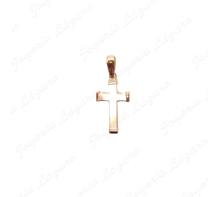 CRUZ ORO 18 KTS TABLA CUADRADA LISA  9X17MM                                                         