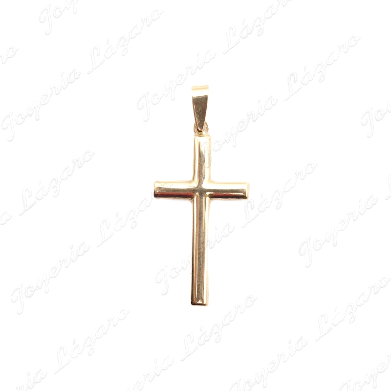 CRUZ ORO 18 KTS LISA PERFIL ALMENDRA 12X22MM                                                        