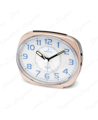 DESPERTADOR RELOJ NOWLEY OVALADO BRONCE DOBLE ILUMINACION                                           